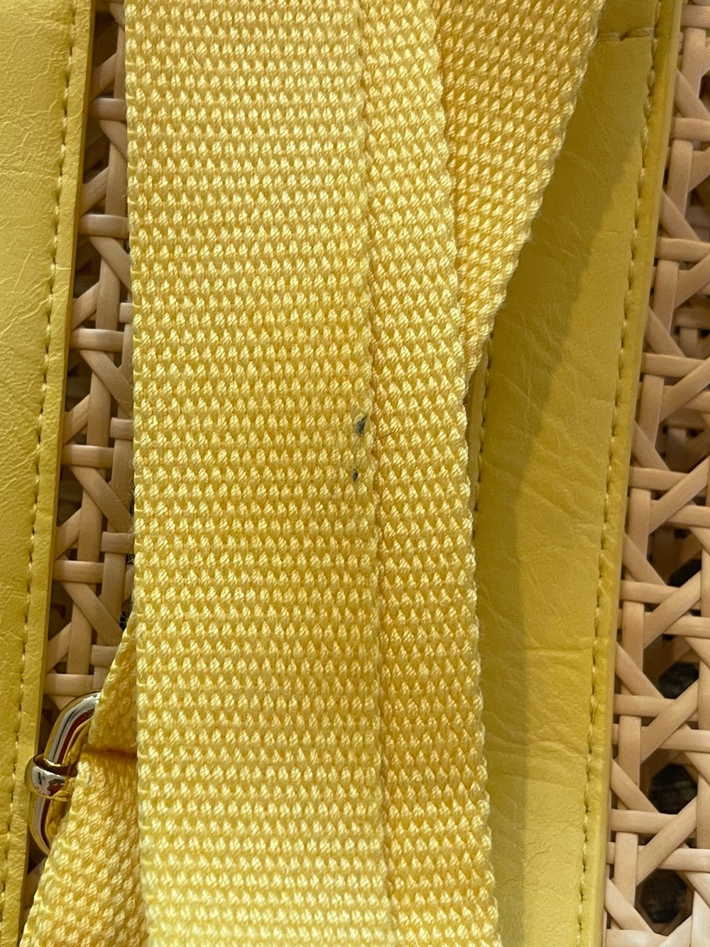 Target Yellow Woven Crossbody Tote Bag Straw Rattan Look Summer Coastal - Picture 10 of 10